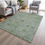 3' X 5' Artichoke Green And Gray Floral Washable Indoor Outdoor Area Rug - Artichoke Green, Gray