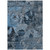 5' X 8' Blue And Dark Blue Floral Washable Indoor Outdoor Area Rug
