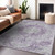 3' X 5' Purple Floral Medallion Washable Indoor Outdoor Area Rug - Purple