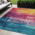 5' X 8' Merlot And Blush Abstract Washable Indoor Outdoor Area Rug