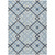 5' X 8' Sky Blue Navy Blue And Ivory Geometric Washable Indoor Outdoor Area Rug