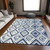 5' X 8' Navy Blue And Ivory Geometric Washable Indoor Outdoor Area Rug - 608219370770
