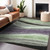 3' X 5' Purple And Green Abstract Washable Indoor Outdoor Area Rug
