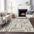 5' X 8' Beige Gray And Ivory Geometric Washable Indoor Outdoor Area Rug
