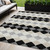 5' X 8' Black Ivory And Beige Geometric Washable Indoor Outdoor Area Rug