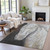 3' X 5' Ivory And Charcoal Animal Print Washable Indoor Outdoor Area Rug