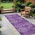 2' X 8' Eggplant Floral Medallion Washable Non Skid Indoor Outdoor Runner Rug