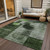5' X 8' Fern Green And Gray Geometric Washable Indoor Outdoor Area Rug