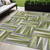 5' X 8' Green Gray And Ivory Geometric Washable Indoor Outdoor Area Rug