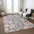 3' X 5' Gray Pink And Ivory Floral Washable Indoor Outdoor Area Rug