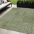 5' X 8' Olive Green And Ivory Geometric Washable Indoor Outdoor Area Rug Transitional Style - Olive Green, Ivory Color