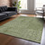 5' X 8' Olive Green And Ivory Geometric Washable Indoor Outdoor Area Rug Transitional Style - Olive Green, Ivory Color