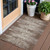 3' X 5' Brown Beige And Ivory Striped Washable Indoor Outdoor Area Rug - Brown, Beige, Ivory