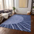 3' X 5' Navy Blue And Sky Blue Abstract Washable Indoor Outdoor Area Rug Transitional Style - Navy Blue, Sky Blue Color