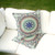 Set of Two 16" X 16" Beige and Blue Blown Seam Floral Indoor Outdoor Throw Pillow