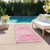 8' Runner Blush Abstract Washable Non Skid Indoor Outdoor Runner Rug