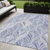 5' X 8' Denim Blue And Sky Blue Geometric Washable Indoor Outdoor Area Rug Transitional Style - Denim Blue, Sky Blue Color
