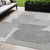 5' X 8' Linen And Gray Abstract Washable Indoor Outdoor Area Rug