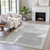 5' X 8' Linen And Gray Abstract Washable Indoor Outdoor Area Rug