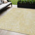 5' X 8' Wheat Gold And Ivory Geometric Washable Indoor Outdoor Area Rug