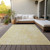 5' X 8' Wheat Gold And Ivory Geometric Washable Indoor Outdoor Area Rug