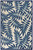 6' X 9' Navy Blue And Beige Botanical Leaves Indoor Outdoor Area Rug