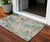 3' X 5' Teal Blue And Green Floral Washable Indoor Outdoor Area Rug