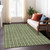 3' X 5' Olive Green And Ivory Striped Washable Indoor Outdoor Area Rug - Olive Green, Ivory