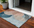 3' X 5' Rust Beige And Teal Blue Geometric Washable Indoor Outdoor Area Rug