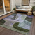 5' X 8' Olive Green Purple And Charcoal Abstract Washable Indoor Outdoor Area Rug