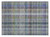 2' X 3' Blue Gray and Green Plaid Washable Non Skid Indoor Outdoor Area Rug