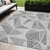 5' X 8' Pewter Charcoal And Gray Geometric Washable Indoor Outdoor Area Rug
