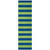 8' Runner Navy Blue Striped Washable Non Skid Indoor Outdoor Runner Rug