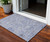 3' X 5' Blue And Gray Damask Washable Indoor Outdoor Area Rug