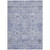 3' X 5' Blue And Gray Damask Washable Indoor Outdoor Area Rug