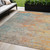 5' X 8' Teal Blue Abstract Washable Indoor Outdoor Area Rug Transitional Style - Teal Blue Color