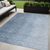 5' X 8' Navy Blue And Sky Blue Abstract Washable Indoor Outdoor Area Rug - 608219236236