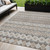 5' X 8' Taupe Beige And Gray Quatrefoil Washable Indoor Outdoor Area Rug
