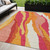 5' X 8' Blush Copper And Ivory Abstract Washable Indoor Outdoor Area Rug