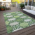 5' X 8' Green And Ivory Trellis Washable Indoor Outdoor Area Rug