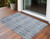 2' X 3' Denim Blue Geometric Washable Non Skid Indoor Outdoor Area Rug