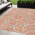 5' X 8' Salmon And Ivory Geometric Washable Indoor Outdoor Area Rug - 880016743395