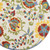 5' Ivory Red Green Blue And Yellow Round Floral Indoor Outdoor Area Rug