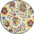 5' Ivory Red Green Blue And Yellow Round Floral Indoor Outdoor Area Rug