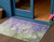 3' X 5' Purple Lilac And Artichoke Green Abstract Washable Indoor Outdoor Area Rug