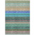 5' X 8' Sage Teal Blue And Tan Striped Washable Indoor Outdoor Area Rug