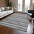 5' X 8' Gray and Black Striped Washable Non Skid Indoor Outdoor Area Rug