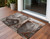 2' X 3' Peach Abstract Washable Non Skid Indoor Outdoor Area Rug