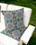 Set of Two 16" X 16" Green and White Blown Seam Floral Indoor Outdoor Throw Pillow Polyester Home Accent