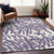 3' X 5' Purple Gray And Ivory Animal Print Washable Indoor Outdoor Area Rug